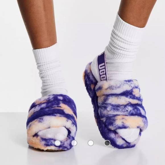 UGG Fluff Yeah fluffy slide in violet marble - Picture 3 of 12